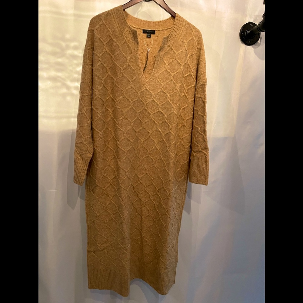 J. Crew Womens Camel/Sand Cable Sweater Dress